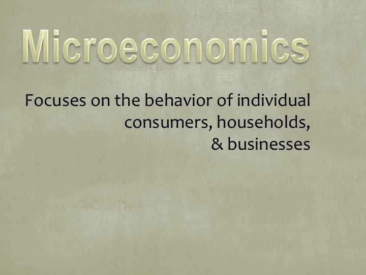 Microeconomics After 1