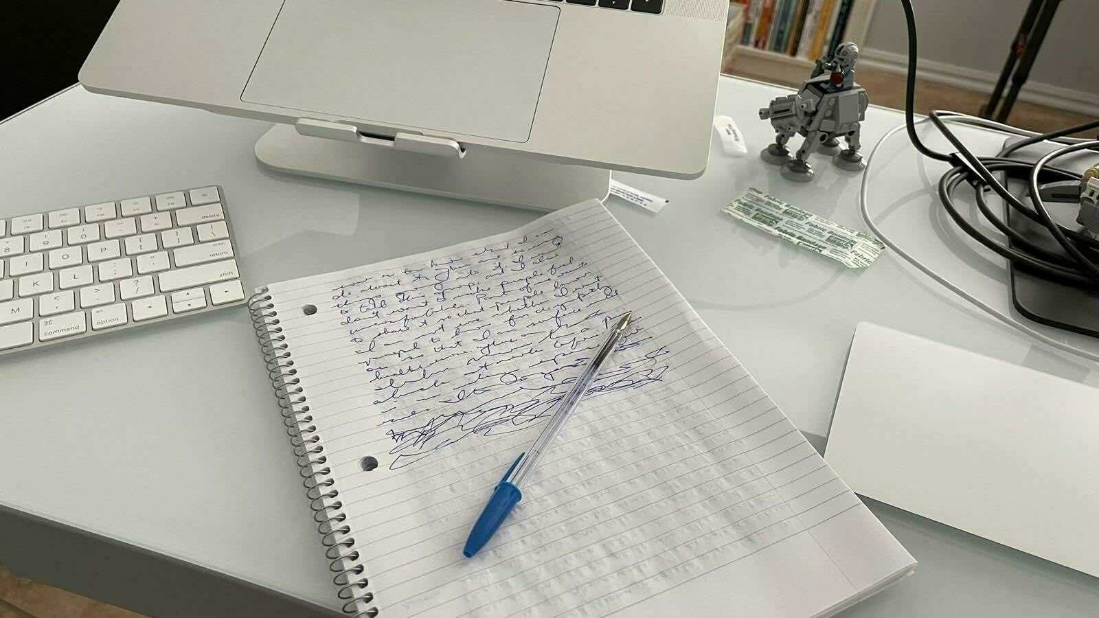 Notebook on desk