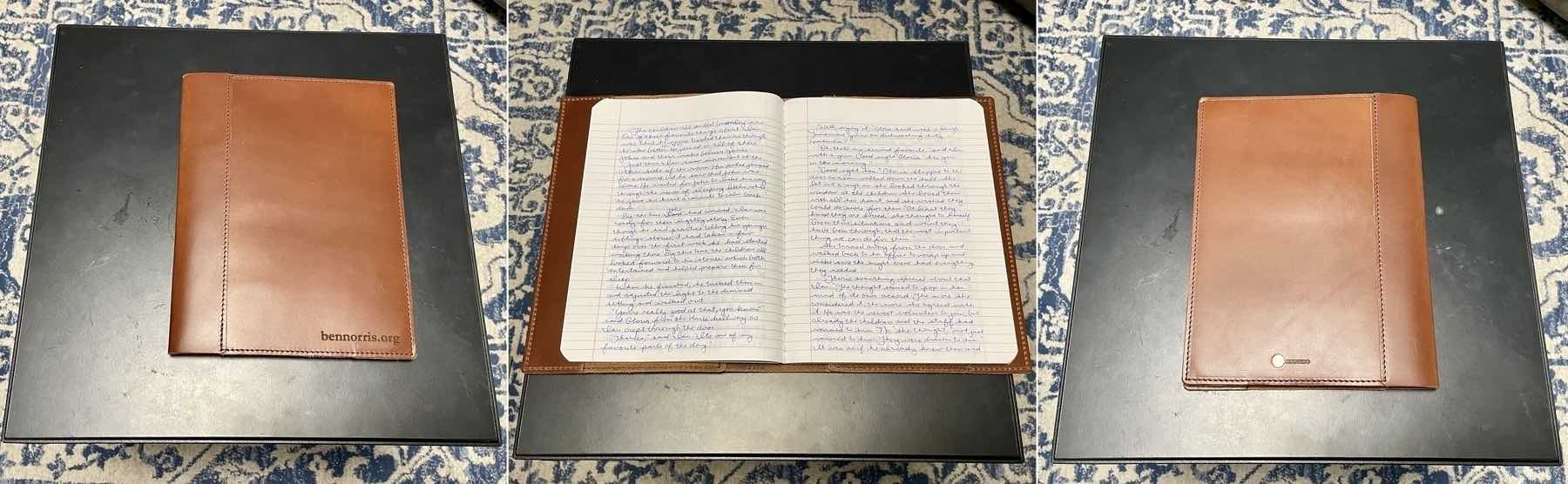 Leather covered notebook