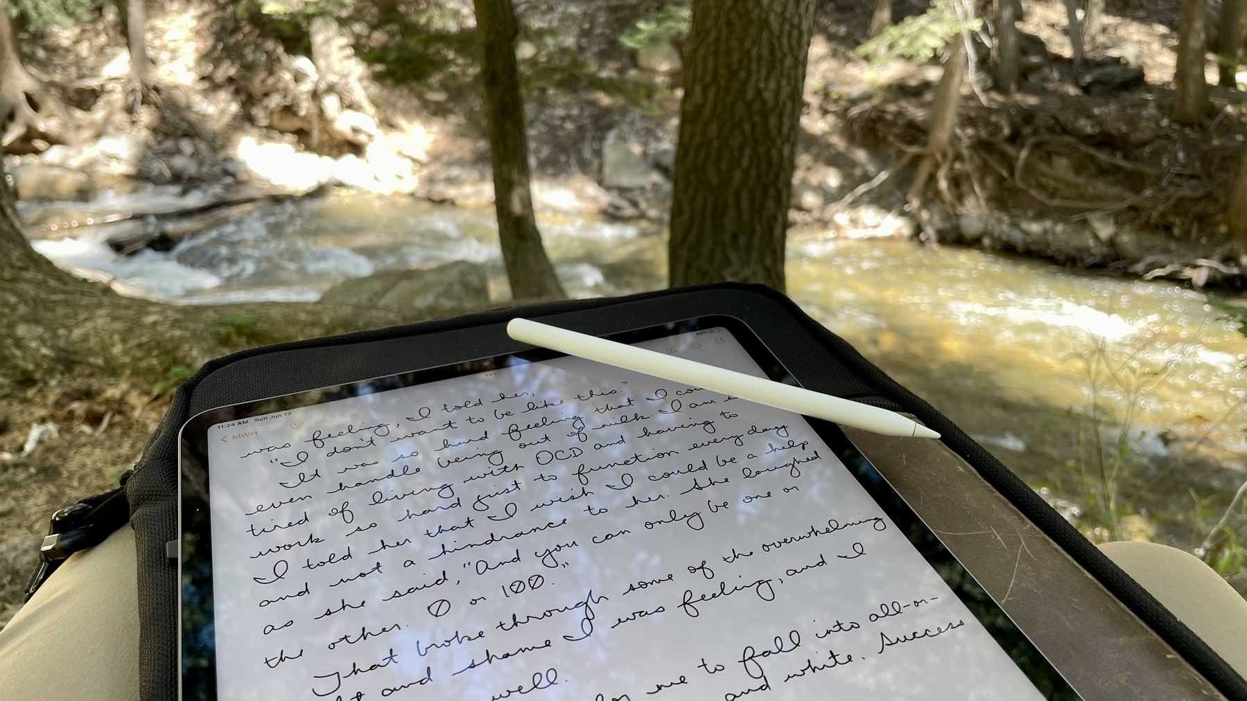Writing in the mountains